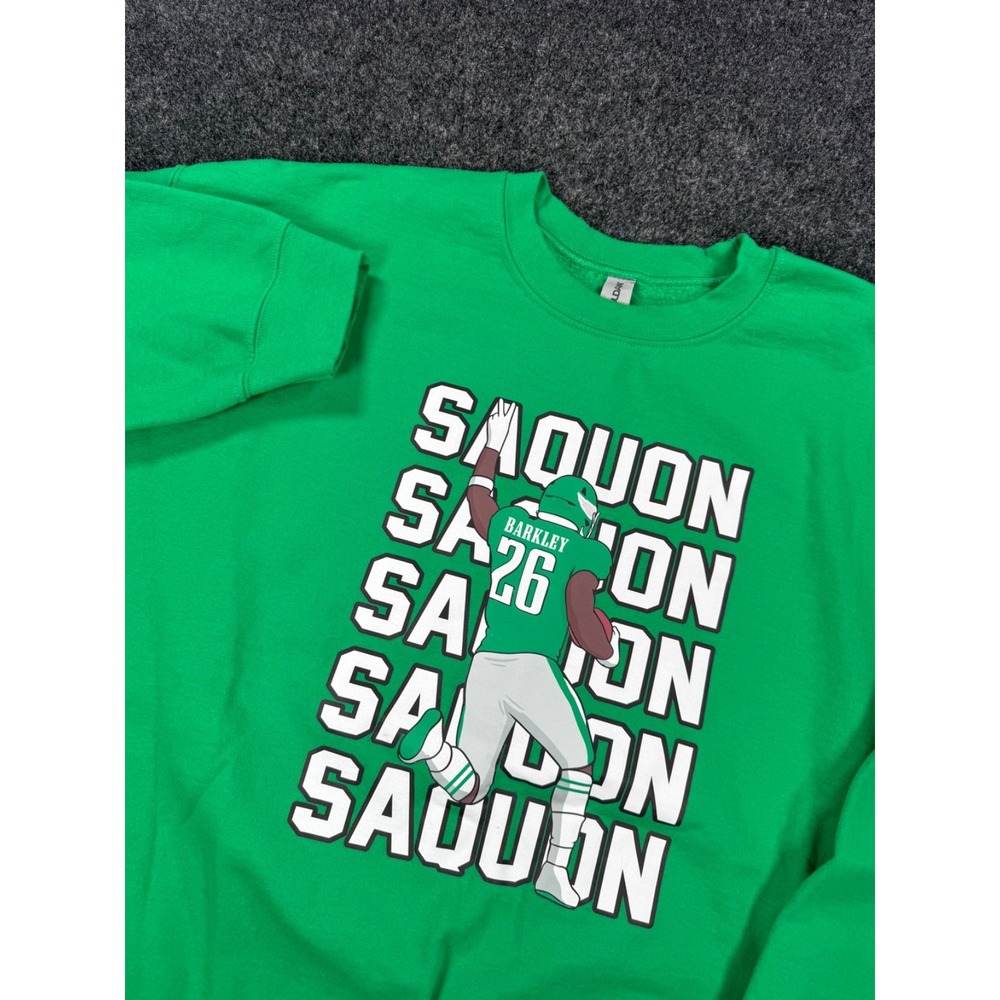 Saquon Barkley #26 Philadelphia Eagles Crewneck Sweatshirt XL Green
